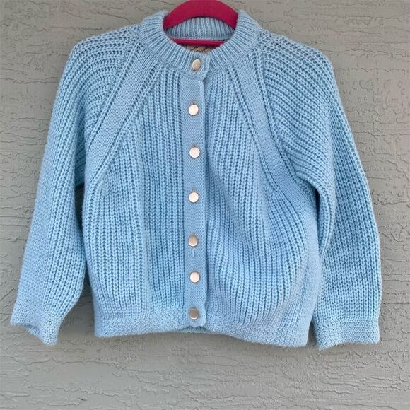 Vintage Boepple Women's Cardigan Sweater M Light Blue Knit - Picture 2 of 13